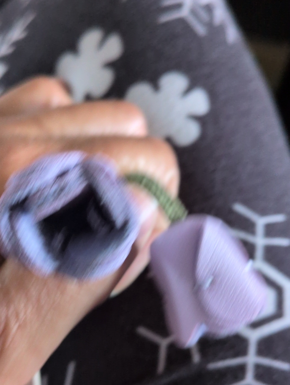 Purple Tulips With Olive Green Leather Leaves Knot Keychain - Picture 8 of 8